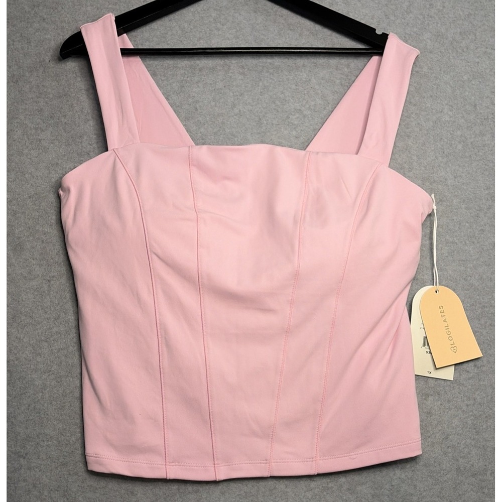 Blogilates Tiny Bows Corset Tank in Pink - 1X